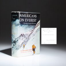 The first edition of Americans on Everest by James Ullman, inscribed by the leader of the first successful American Everest Expedition, Norman Dyhrenfurth, to Secretary of Defense, Robert McNamara.