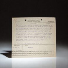 Original World War II naval dispatch from King George VI to the British Pacific Fleet, upon the conclusion of Allied naval operations against Japan in 1945.