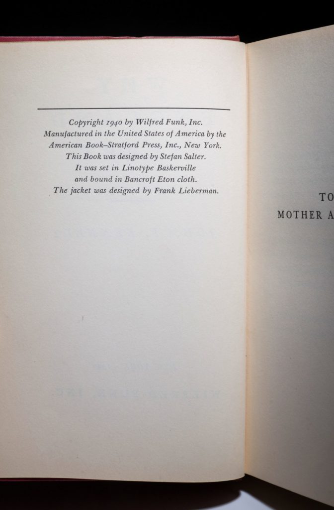 Why England Slept The First Edition Rare Books