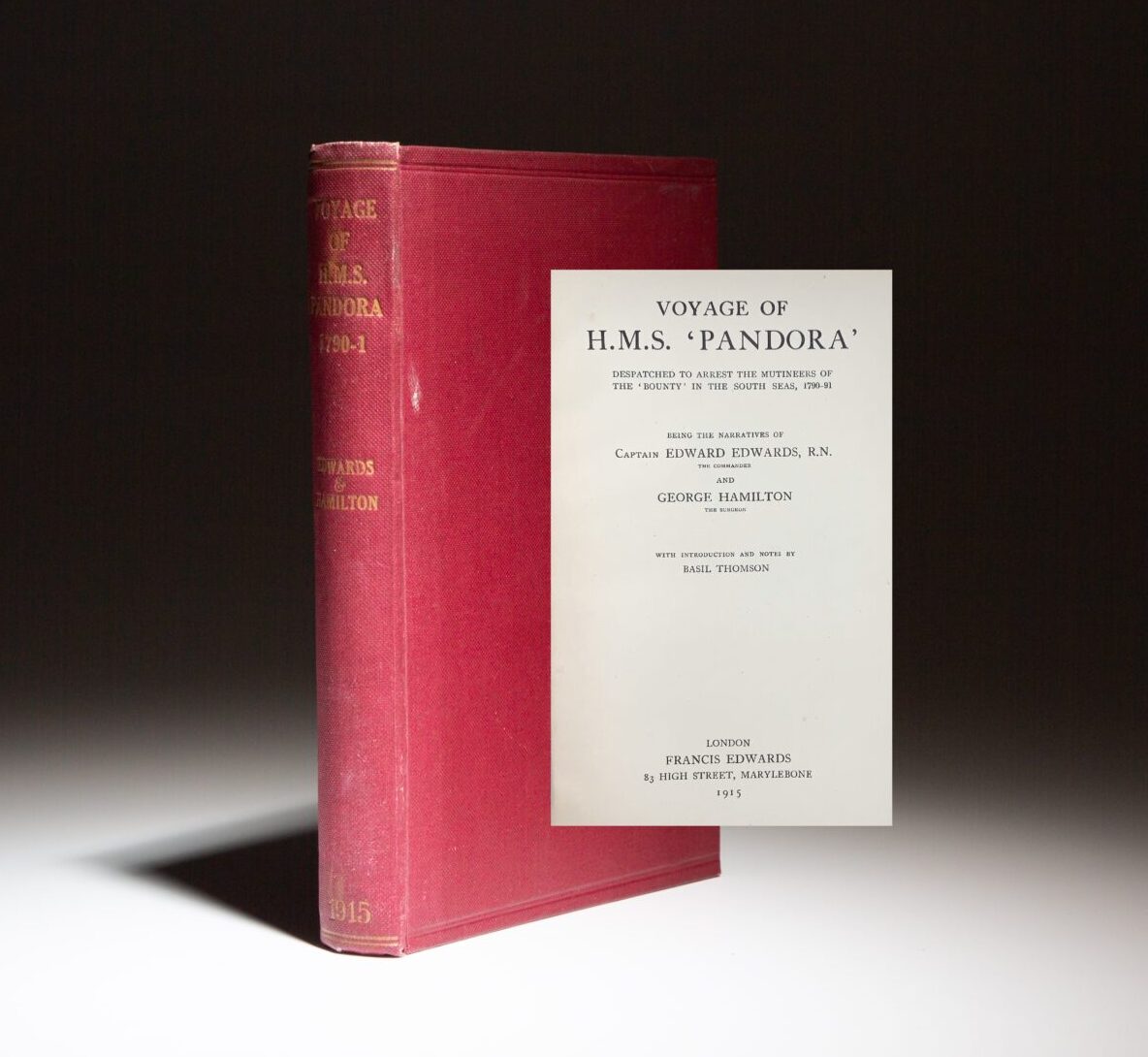 First edition of the Voyage of H.M.S. 'Pandora': Despatched to Arrest the Mutineers of the 'Bounty' in the South Seas, 1790-91.