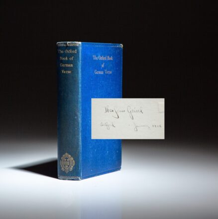 The Oxford Book of German Verse, the personal copy of Theodor Seuss Geisel (Dr. Seuss), which he used at Lincoln College, Oxford.