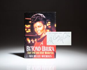 Signed first edition of Beyond Uhura by Nichelle Nichols.