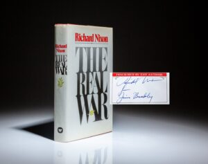 First edition of The Real War by Richard Nixon, inscribed to Court of Appeals Judge and Senator James L. Buckley.