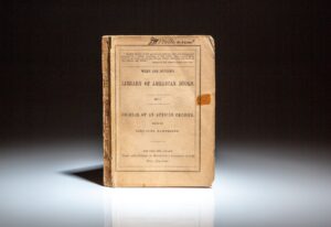 First edition of Journal of an African Cruiser by Horatio Bridge in the publisher's original paper wrappers, from the personal library of and signed by Maine Governor Joseph H. Williams.