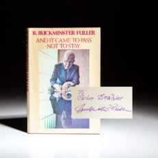 Signed first edition of And It Came to Pass - Not to Stay by R. Buckminster Fuller.