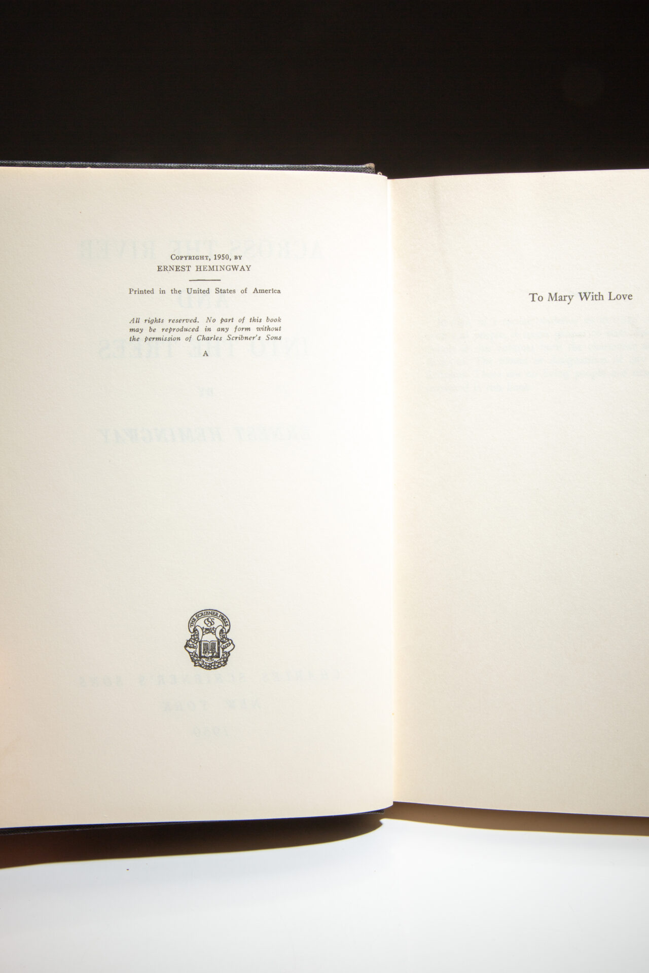 Across The River And Into The Trees The First Edition Rare Books Across The River And Into The Trees The First Edition Rare Books