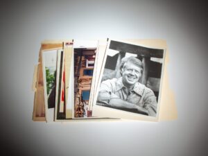 Collection of signed photographs and documents from the estate of James B. Huggins of West Virginia, including President Jimmy Carter, Ronald Reagan, Ted Kennedy, and many more.