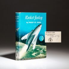 The signed first edition of Rocket Jockey by Lester del Rey, written under the pen name of Philip St. John.