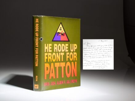 The inscribed first edition of He Rode Up Front For Patton, the wartime autobiography of Brig. General Albin Irzyk.