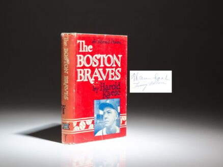 The first edition of The Boston Braves by Harold Kaese, signed by Boston Braves players, Tommy Holmes and Warren Spahn. This work is part of the Putnam's Sports Series.