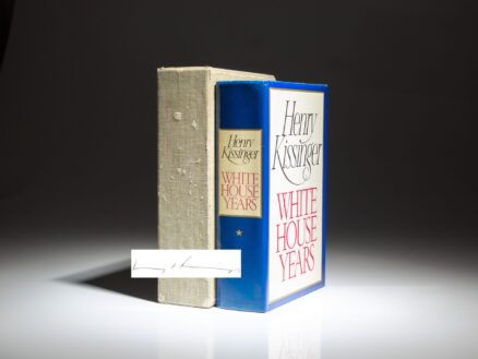 Signed limited edition of White House Years, the memoirs of Secretary of State Henry Kissinger.
