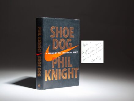 Inscribed first edition, first printing of Shoe Dog: A Memoir by the Creator of Nike, Phil Knight.