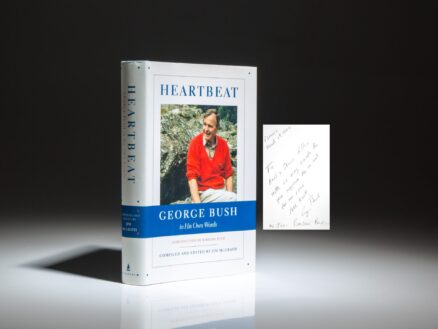 First edition of Heartbeat: George Bush In His Own Words, signed by President George H.W. Bush and Barbara Bush. Inscribed to Arizona businessman, Karl Eller.