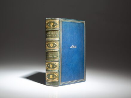 The deluxe first edition of Abraham Lincoln: The Prairie Years And The War Years One-Volume Edition by Carl Sandburg. In a fine binding by Maurin.
