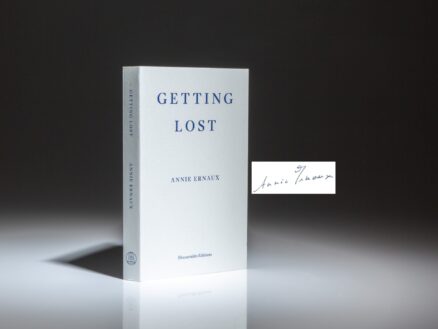 The first English edition of Getting Lost, signed by Annie Ernaux on Fitzcarraldo Editions bookplate. This work was first published in 2021 as "Se perdre" by Editions Gallimard in Paris.