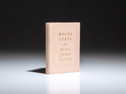 The limited miniature edition of the Magna Carta of King John AD 1215. Published by Achille St. Onge.