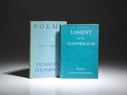 First edition of Lament for the Sleepwalker by Dustan Thompson, with letters between literary agents confirming publication history of the poems.
