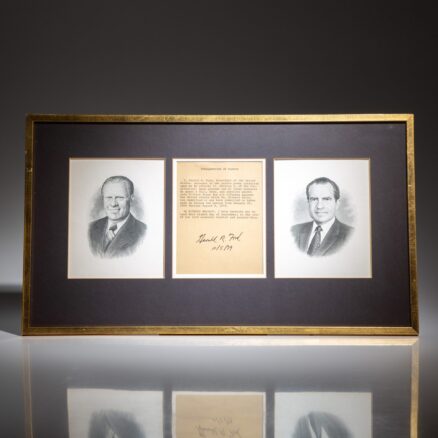 The Presidential Proclamation of Pardon of Richard Nixon, signed by President Gerald R. Ford in 1979.