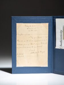 Handwritten letter from former President Rutherford B. Hayes, while at his home in Fremont Ohio, in 1891.