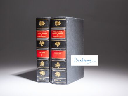 The Zaehnsdorf Edition of The Journal Of Joseph Banks In The Endeavour, one of 50 copies in a deluxe binding, signed by Lord Brabourne.