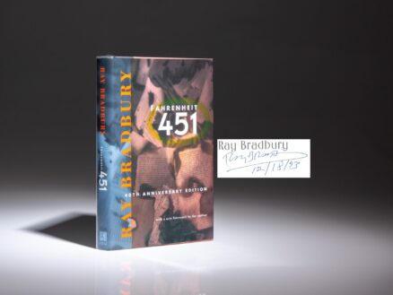 Signed 40th Anniversary edition of Fahrenheit 451 by Ray Bradbury, originally published in 1953.
