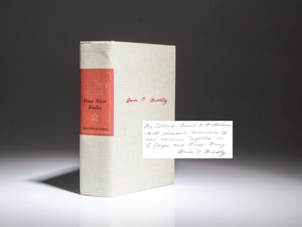 Signed limited edition of A Soldier's Story by Omar N. Bradley, inscribed to First Army Signal Officer, Col. Grant A. Williams.
