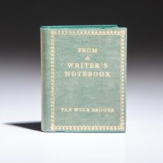 Limited edition of From A Writer's Notebook by Van Wyck Brooks, in miniature, published in 1955 by Achille St. Onge.