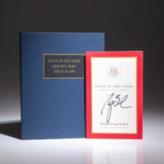 The final State of the Union Address by President George W. Bush, signed by President Bush for a member of Congress in the Senate Chamber.