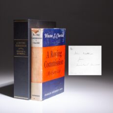Presentation copy of A Roving Commission: My Early Life, inscribed by Winston Churchill to the son-in-law of President Franklin D. Roosevelt, John R. Boettiger.