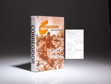 The first edition of Corregidor: The Rock Force Assault, 1945, inscribed by Lt. Gen. E.M. Flanagan and 10 other surviving members of the battle, to the commander of "Rock Force," Brig. General George M. Jones.
