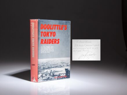 Inscribed by Gen. Jimmy Doolittle, the first edition of Doolittle's Tokyo Raiders by Lt. Colonel Carroll V. Glines.