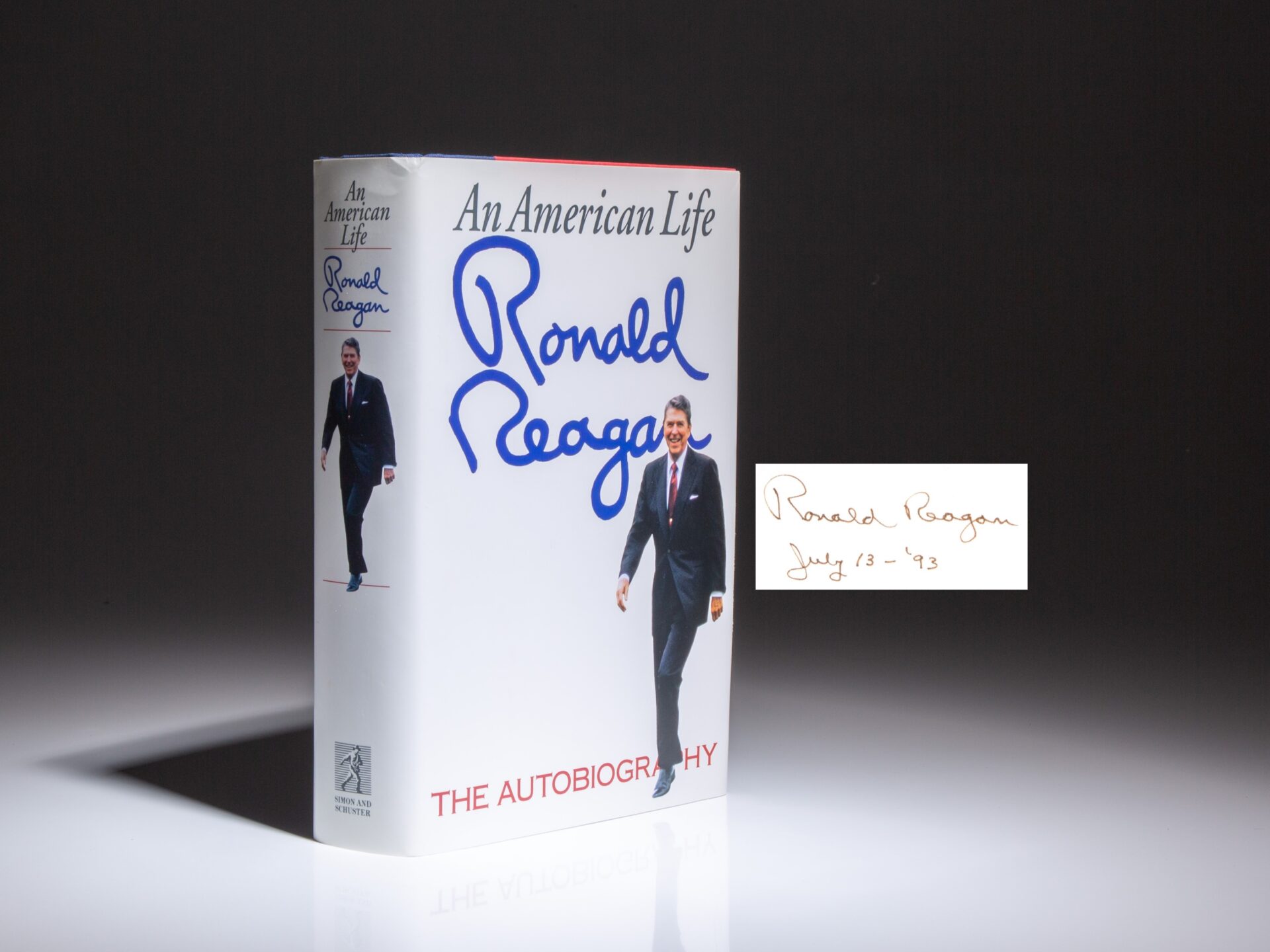 First edition, first printing of An American Life, signed and dated by President Ronald Reagan.