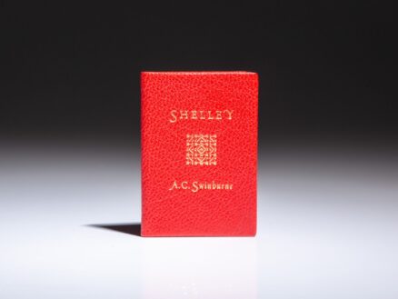 Limited edition of Shelley by A.C. [Algernon Charles] Swinburne, a poem published in miniature by Achille J. St. Onge.