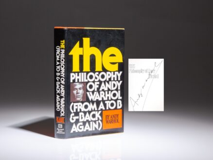 The Philosophy of Andy Warhol, signed by the author, with Pea Soup illustration on half title.