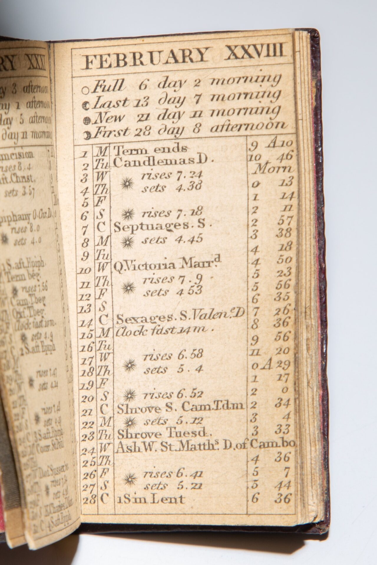 1841 Victoria Miniature Almanack - Image 5