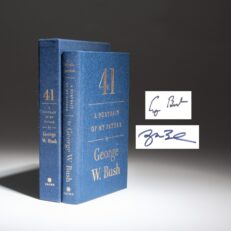 Signed deluxe edition of 41: A Portrait Of My Father by George W. Bush, signed by both President George H.W. Bush and President George W. Bush.