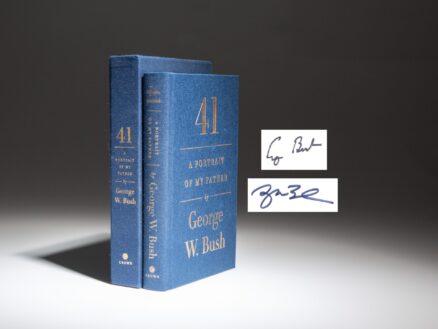 Signed deluxe edition of 41: A Portrait Of My Father by George W. Bush, signed by both President George H.W. Bush and President George W. Bush.