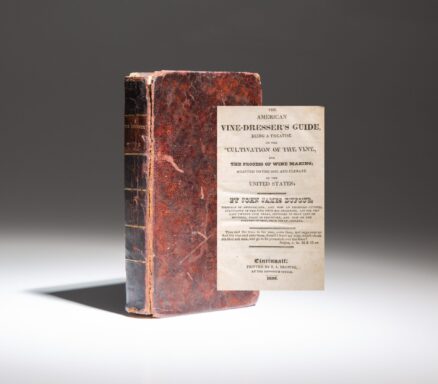 First edition of The American Vine-Dresser's Guide by John James Dufour, one of the first American works dedicated to viticulture.