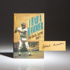 The first edition of I Had A Hammer: The Hank Aaron Story, signed by Hank Aaron.