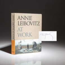 Signed first edition of Annie Leibovitz At Work, published in 2008.