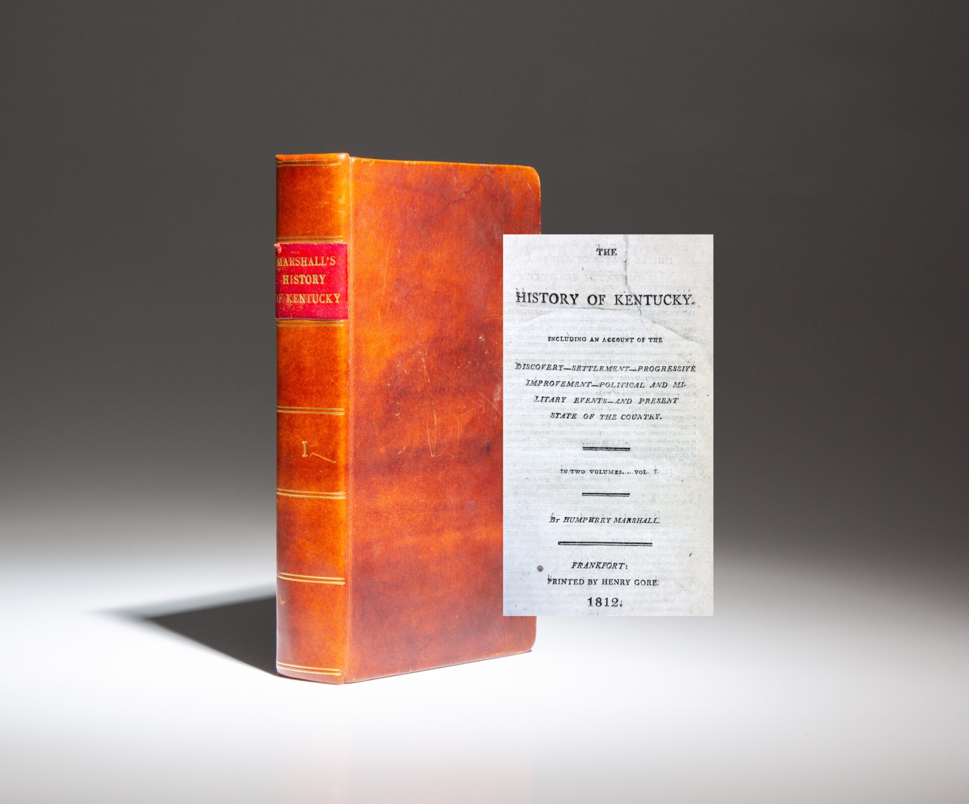 The History of Kentucky by Humphrey Marshall, published in 1812, one of the first published histories of the Commonwealth of Kentucky.