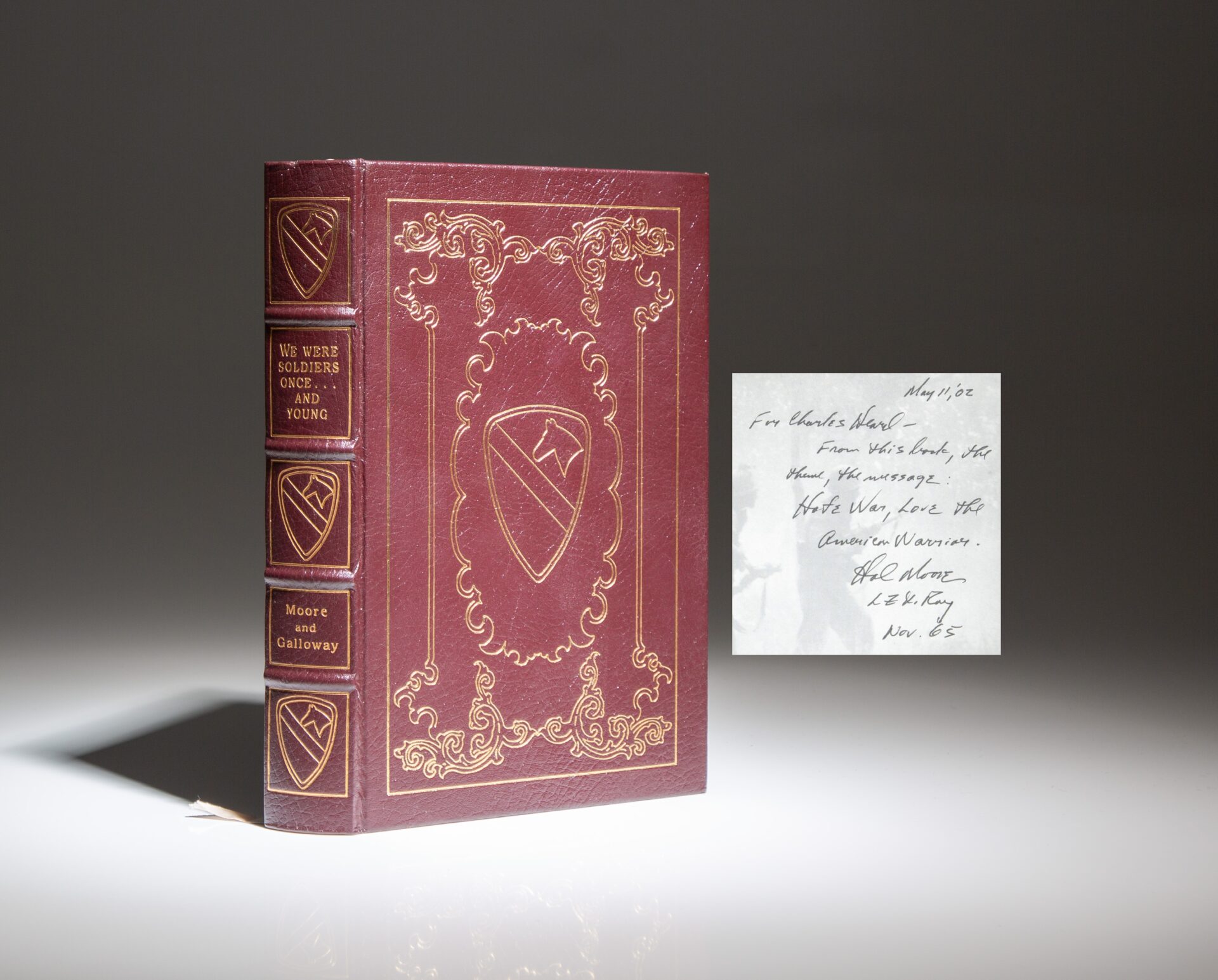 Collector's Edition of We Were Soldiers Once...And Young, inscribed by Lt. Gen. Harold G. Moore.
