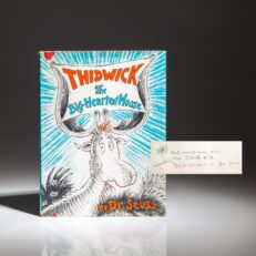 Signed first edition, first issue of Thidwick the Big-Hearted Moose by Dr. Seuss, in the first state dust jacket.