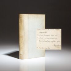 Limited edition of Songs and Other Verse by Eugene Field, with a tipped-in inscription from the author.