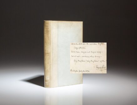 Limited edition of Songs and Other Verse by Eugene Field, with a tipped-in inscription from the author.
