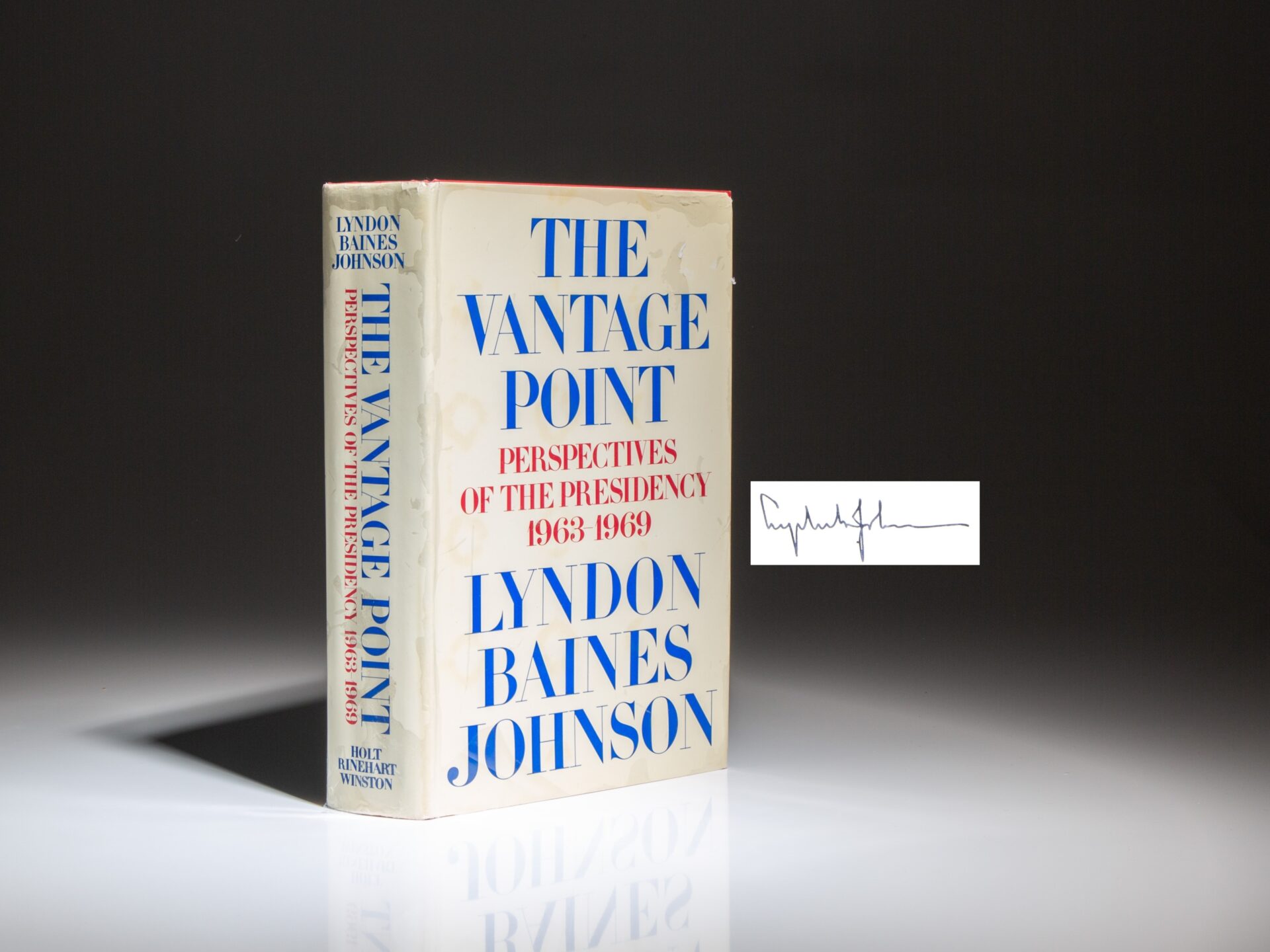 Signed first edition of The Vantage Point by President Lyndon B. Johnson.