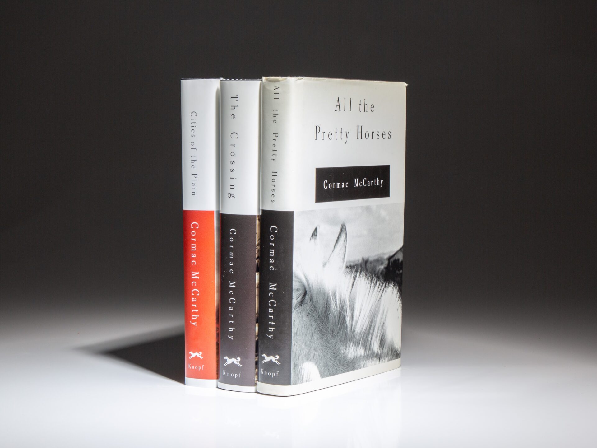 The first edition, first printings of The Border Trilogy, including All the Pretty Horses, The Crossing, and Cities of the Plain by Cormac McCarthy.
