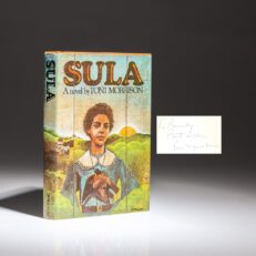 Signed first edition, first printing of Sula by Toni Morrison.