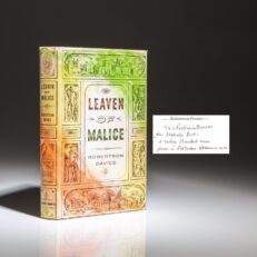 The first edition of Leaven of Malice, inscribed by Robertson Davies.