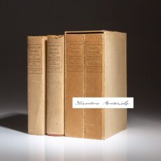 Signed limited edition of African Game Trails by Theodore Roosevelt, in the publisher's slipcase, dust jacket and card sleeves.